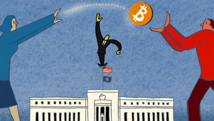 Editorial cartoon Bitcoin